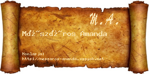 Mészáros Amanda névjegykártya